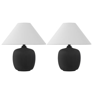 Delphi 18.25" Minimalist Scandinavian Resin/Iron LED Table Lamp - JONATHAN Y